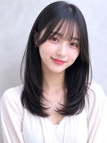 アディ 中野南口店(Addi) 黒髪サイドバングの艶ワンカールセミディ