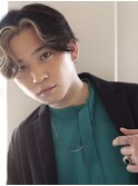 MEN'S HAIRハイライト波巻きカルマパーマ束感ショート