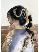 カットハウス はさみの部屋&nbsp;編みおろし/水引き/紐/ポニー/金箔アレンジ