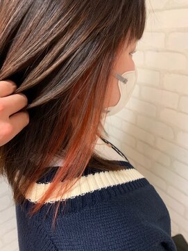 ロマンヤカタ ファース(ROMAN YAKATA fars) インナーカラーオレンジ ケアブリーチ @田代3/2