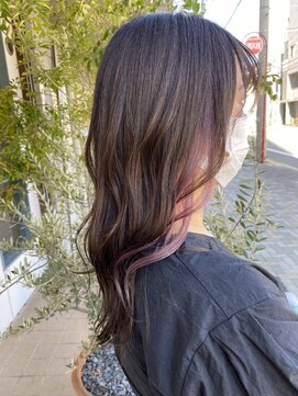 クレドヘアー(CRED HAIR) ピンクイヤリングカラー/レイヤーロング/艶カラー