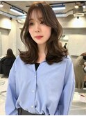 韓国ヘアイメチェンハッシュカット似合わせカットレッドブラウン