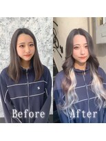 あるじゃんすー 池袋店 シルキーグレー×ホワイト#シールエクステ#イメチェン#韓国#池袋