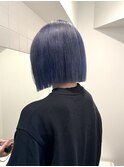 切りっぱなしボブミニボブぱつっとボブハイトーンボブラベンダー