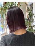 ワインレッドボルドーカラーレッドカラーブリーチなしカラー