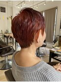 白髪染めマニキュア×ミセスショート