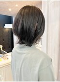 福山人気20代30代40代ブリーチなしダークグレージュくびれボブ