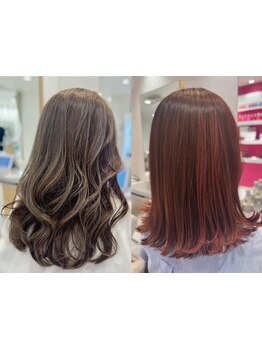 人気の白髪ぼかしやインナーカラー・ハイライトなどデザインカラーが得意♪大人のダブルカラーもオススメ！