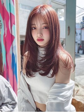 アジールヘア 池袋東口店(agir hair) 10代20代秋冬人気ブリーチワインレッドボルドーくびレイヤー