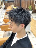 短髪アクティブピンパーマ◎アップバングで男前ジェット