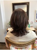 オーガニックカラー／大人くびれレイヤー／明るめの白髪染め
