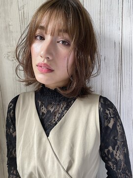 シェルター バイ トウキョウ(Shelter by TOKYO) シースルーレイヤーボブ×グレージュ