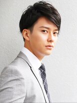 アフロート ディル(AFLOAT D'L)&nbsp;スーツ短髪ツーブロック束感モテる黒髪シークレットパーマ流行