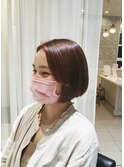 ボブ×ピンクベージュ