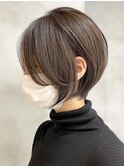 ミルクティーベージュダブルカラーインナーカラー韓国20代前髪