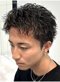 爽やかツイスパショートアップバング就活黒髪ツーブロック