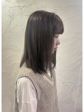クレエ ヘアー デザイン(creer hair design) 10代20代30代40代透明感オリーブベージュ×愛されミディアムボブ