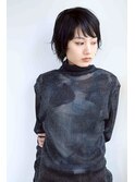 黒髪ショートレイヤー