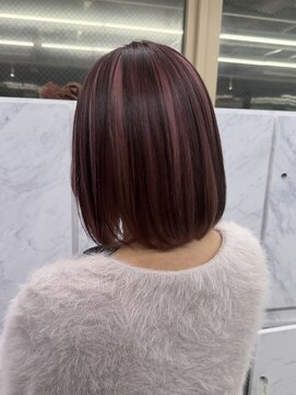 グロウ 渋谷西口(grow) アンブレラカラー/ココアブラウン x ピンク