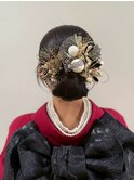 成人式タイトシニヨン×振袖ヘアセット