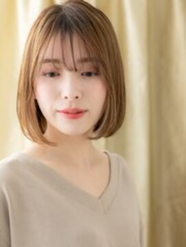 カバーヘア 上尾西口店(COVER HAIR) シースルーバングミルクティーブロンド前下がりボブ20代30代324Z