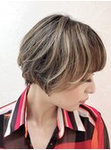 ブランジュ*小顔ワンサイドショートひし形トランクスヘア