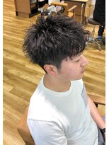 ネイビー(NAVY)&nbsp;短めの方にもお勧め☆ツイストスパイラル波ウエーブパーマ☆