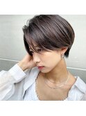 【Chill】大人かわいいカーキグレージュマッシュショートボブ◎