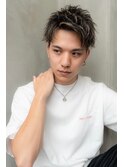 メンズビジネスツーブロックアップバング束感ショートマッシュ