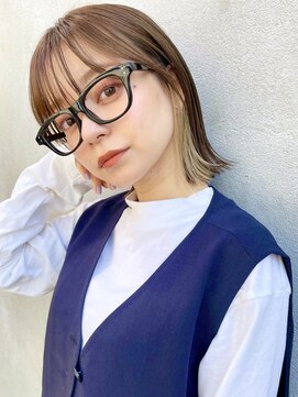 ディッセンバー 渋谷(December) ボブ/結べるボブ/インナーカラー/イヤリングカラー/ベージュ