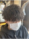 波巻きパーマ