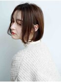 シースルーバング ショートボブ ワンカール