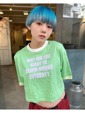 ロジェ(loje) 【loje】ブルーマッシュスタイル/毛先ペールピンク★