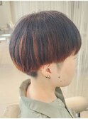 おしゃれ大人のインナーカラー マッシュショート デザインカラー