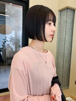 スニュウ(snuw)&nbsp;切りっぱなしボブ小顔カットグレージュミルクティ