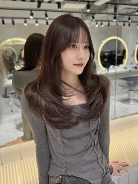 ロンドウル 熊本(Lond ulu) ウェーブミディアムメルティカラー×ブリーチなし韓国【熊本】