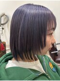 ボブ×フェイスラインレイヤー×バイオレット