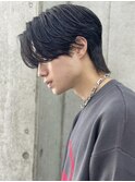 men'sメンズ髪質改善縮毛矯正ブリーチなしブルーブラック/立川