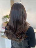 桑名ロングレイヤーカットロングヘアピンクブラウンカラー韓国