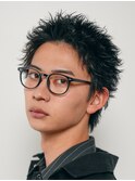 心斎橋スパイキーショートアップバングツーブロック短髪30代40代