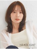 似合わせ大人レイヤーくびれ小顔ミディアムウルフ韓国イメチェン