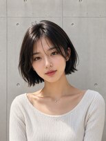 アフィーロ(ACHFILO) 前髪エクステナチュラルボブ ミルクティベージュ 前髪エクステ