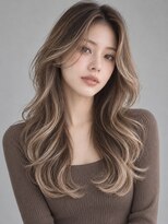 トリニティ(trinity)&nbsp;バレイヤージュ　ラテベージュ　レイヤーカット　【豊見城】