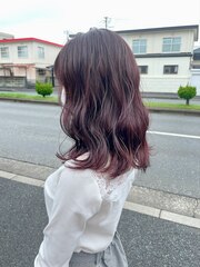 【鈴木絢子】ピンクブラウンカラー