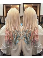 ディー エメ(D-aimer-)&nbsp;【個性派】インナーエクステ×スカイブルー×薄ピンク