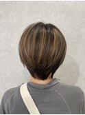 レディースショート太めハイライト