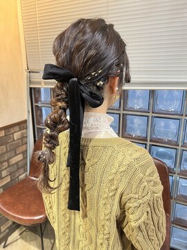 シュリット(schritt) 金箔・ベロアリボン 結婚式 お呼ばれ ヘアセット エジリ