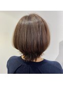 くびれボブレイヤー◎髪質改善ミルクティーカラー