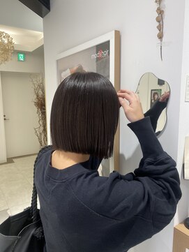 モッズヘア 仙台長町店(mod's hair) 【都築】地毛風縮毛矯正と切りっぱなしボブ