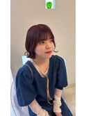 顎ラインカット×pink brown